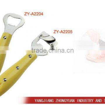 Different style stainless steel bottle opener with plastic handle