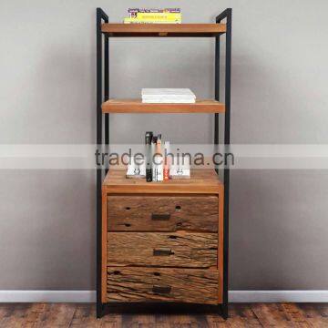 Book Rack 3 Drawers Rustic Industrial Furniture