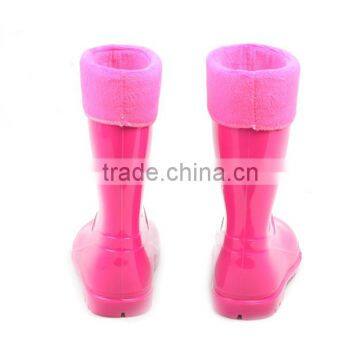 Waterproof Warm Kids Girls Boys Rain Boot With Fur Lining photo-4