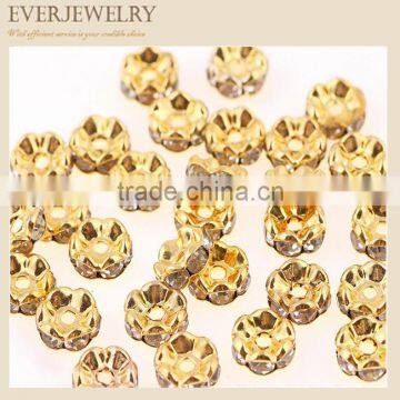 Crystal Rhinestone roundel spacer for jewelry making