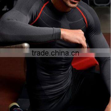 2016 Men Running Cycling Tight Sportswear Long Sleeve Breathable Quick-Dry Basketball Jersey Compression Shirt photo-2