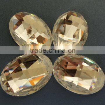 machine cut sparkly lead free oval crystal fancy beads for jewelry making