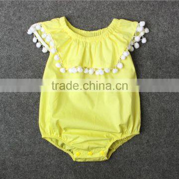 2017 Summer Fluorescent Yellow color infant girls bodysuit