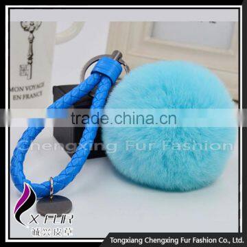 CX-R-24 Genuine Rex Rabbit Fur Mobile Phone Decoration Key Chain photo-3
