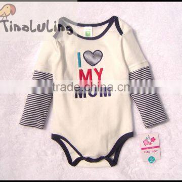 tinaluling brand I love my Mom long sleeve baby rompers,infant and toddler bodysuits