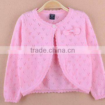 100% cotton fashion crocket kids knit bolero cardigan sweater