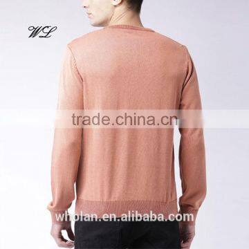 Custom Knitted Man Fitted Sweater Plain Bright Colored Sweaters Knit Fabric photo-2