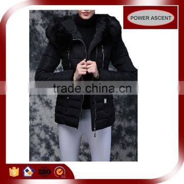 2016 Ladies Black Ultra Light Fur Goose Down Jacket