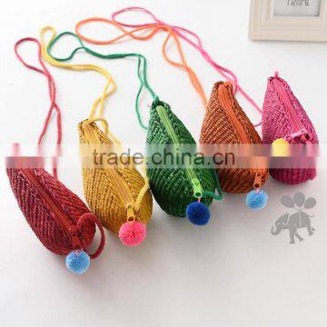 S66039A Candy Color Weaven Shell Mini Beach Bag Kid Coin Purses photo-2