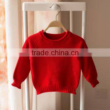 S32892W Children Sweater Knitted Sweater Pure Color Pullovers Sweaters photo-3