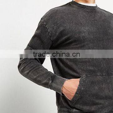 Men's Black Washed Pocket Sweatshirt photo-4