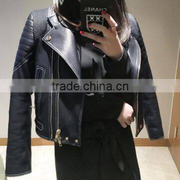 Wholesale Pu Leather Jacket High Quality Women Harley Leather Jacket