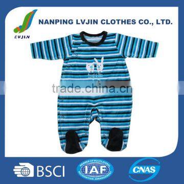 Fashionable style 75% cotton & 25% polyester velvet stylish baby costume baby romper