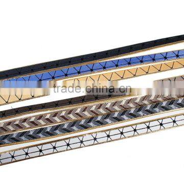 Black&White Pattern Gold Flat PU Leather Cord 10mm photo-2