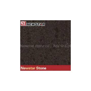 Newstar black quartz artificial stone tile