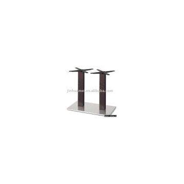341SI   Double Tube Rectangular Stainless Steel Table Base with Imitated Wood Column