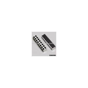 Double Level RJ45 Modular Jack with LED