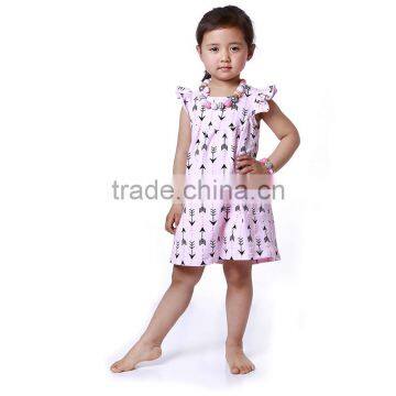 wholesale Arrow Pattern Kids Cotton Dress Summer dress