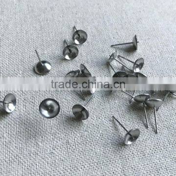 8mm Stainless Steel DIY Stud Earrings Accessories Jewelry Making Findings Crossed Bowl-Shape Post Finding for Pearls Ball Bead photo-2