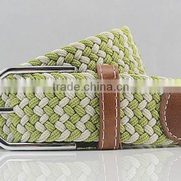 Popular High Quality Two-Tone Woven Stretch Elastic Ladies Fashion Belt