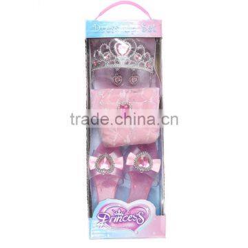 New Design Crown Set With Ring Wholesales Plastic Tiara Sets Rose Heart Crown photo-5