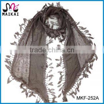 Wholesale new fashion lady's long lace scarf guangzhou