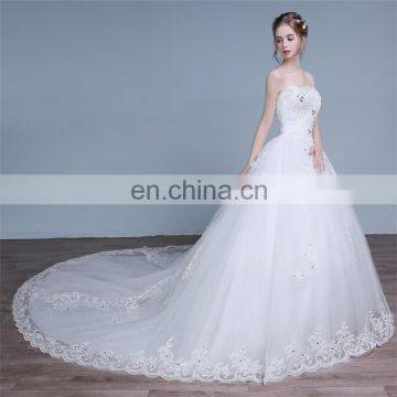 HS1625 2017 Bling Wedding Dress China Long Train Sequined Bridal Ball Gown photo-2