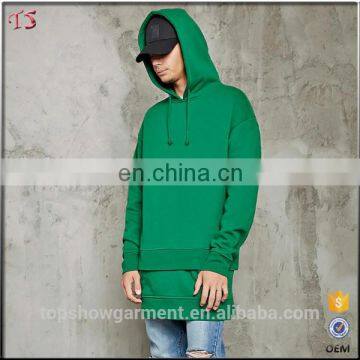 Custom made oem service factory cheap plain longline hoodies with double hem