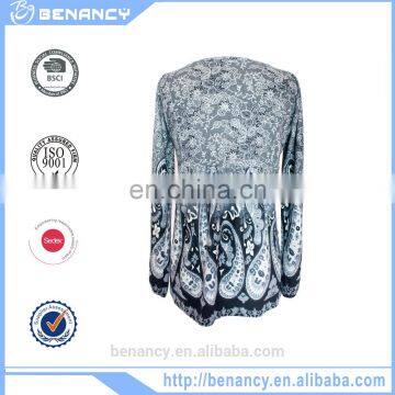 Stock Exotic Embroidery Long Sleeve Blouse Ethnic Paisley Printed Women Top photo-3