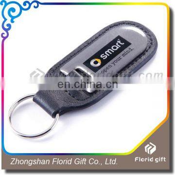 Company Anniversary Gifts PU Leather Metal Keychain Leather Fob With Custom Logo photo-4