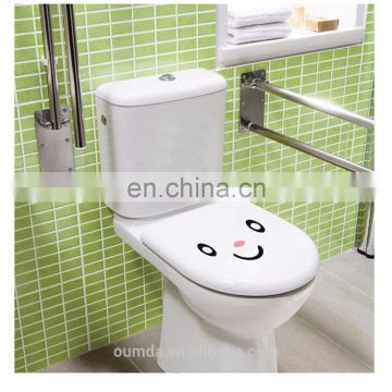 Funny animal face toilet stickers for bathroom decoration