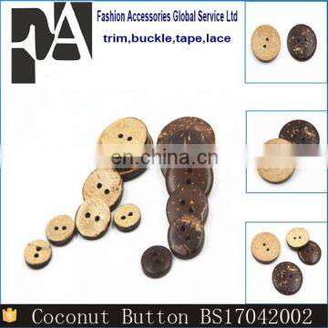 2017 Fashion 2 Holes 18mm Round Stitch Back Natural Coconut Beads Buttons