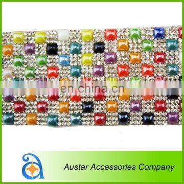 Wholesale hot fix crystal rhinestone mesh