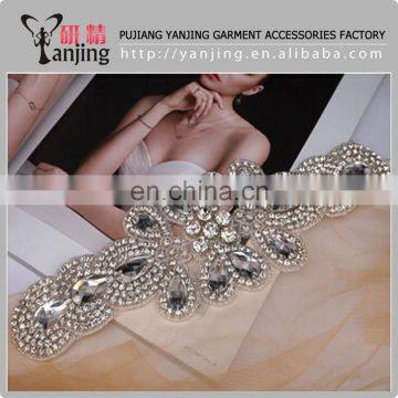 Factory main product !Rhinestones Beaded Applique Wedding For Bridal Dress Handmade