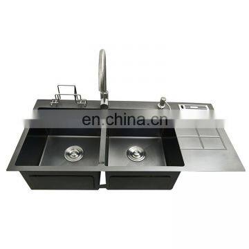 10045 modern double bowl under mount kitchen sink with faucet