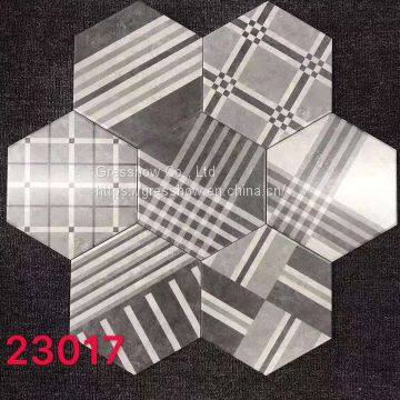 Fabric Effect 8x9in Concrete Hexagon Tile Patterns