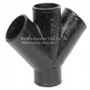 Upright Wye of CISPI 301 ASTM A888 No-Hub Cast Iron Soil Fittings for Sanitary and Storm Drain, Waste and Vent Pipes photo-2