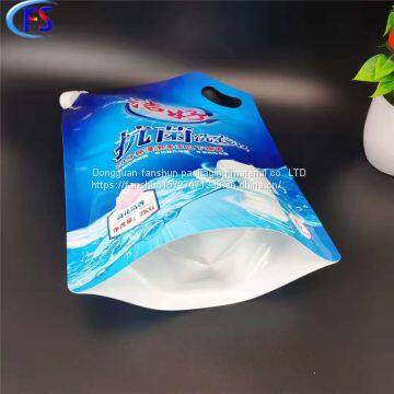 Portable Detergent Free-standing Nozzle Packaging Bag.Liquid Laundry Nozzle Stand Nozzle Packaging Bags