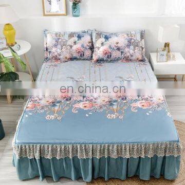 Breathable Burgundy Bed Spread With Skirt Massage Bed Skirt Cover Bed Skirt photo-4