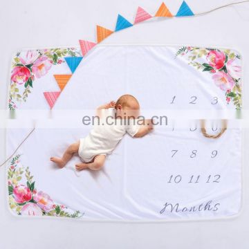 Soft polar fleece Newborn photography Monthly Baby Milestone Blanket