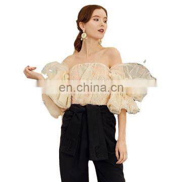 Shirt Top Casual Women Clothing Sexy Summer Blouse Lace