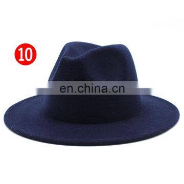 Wholesale New Wide Brim Fashion Jazz Cap Panama Vintage Winter Felt Fedora Wool Wide Custom Hats photo-6