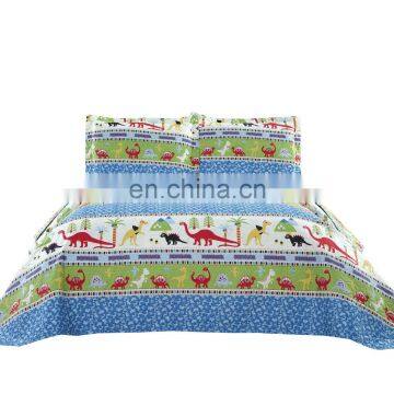Ultrasonic Cartoon Quilt Sets Dinosaur Quilt Lightweight 100% Microfiber Bedspreads for Children