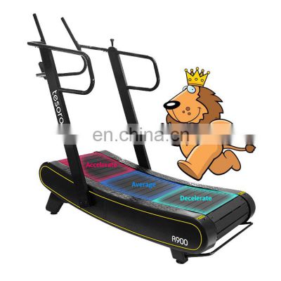 Manual zero Electric Walking Fitness manual Treadmill commercial curved running machine gym equipment