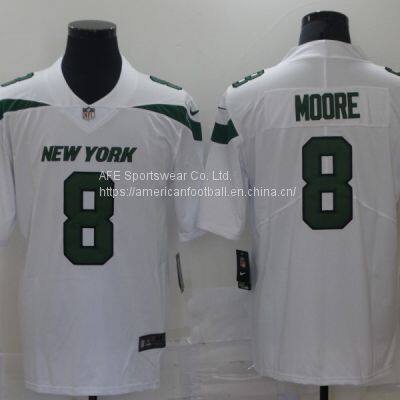 New York Jets #8 Moore White Jersey