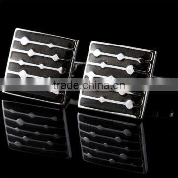 Cufflink Square Enamel Fashion Men Shirt Button Wedding Party Silver Cuff Links