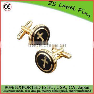 FREE artwork design custom style Copper Round with a Cross Cufflink