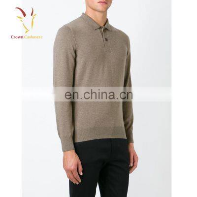 Men's Long Sleeve Polo Neck Cashmere Sweater photo-2