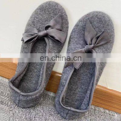 Women's Cashmere Knit Soft Slippers Fleece Lightweight Home Shoes