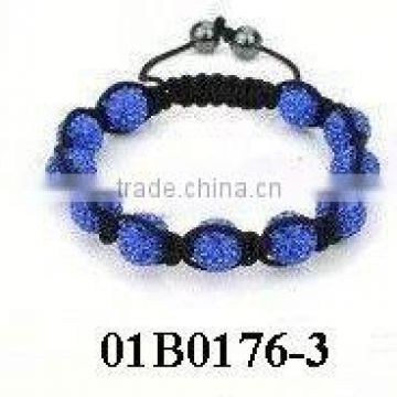 2014 hot sales power bracelet shamballa bracelets black shamballa bracelet with Polymer clay Crystal balls